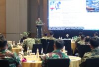 Para komandan satuan (Dansat) serta aparat intelijen TNI wilayah Kepulauan Riau (Kepri). Kegiatan pengarahan digelar di Ballroom Marriott Harbour Bay Batam, Kamis (16/4/2026)