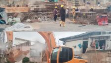 Aktivitas pembangunan gedung parkir lima lantai milik developer Cipta Group di depan PT Satnusa.