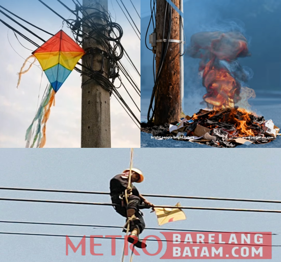 Foto Istimewa :
PLN Batam Melarang Bermain Layang dan Membakar Sampah Dekat  Tiang Listrik